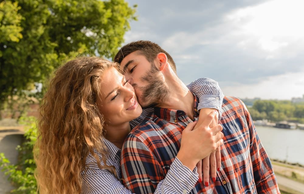 Libra Man and Taurus Woman Kissing